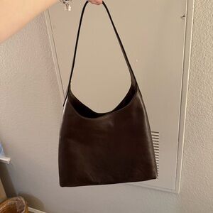 Chocolate Brown Leather Shoulder Bag